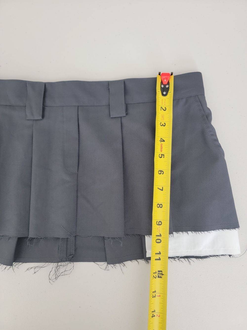 Gateless Gray Pleated Extreme Mini Cuttoff Skirt - Picture 6 of 7